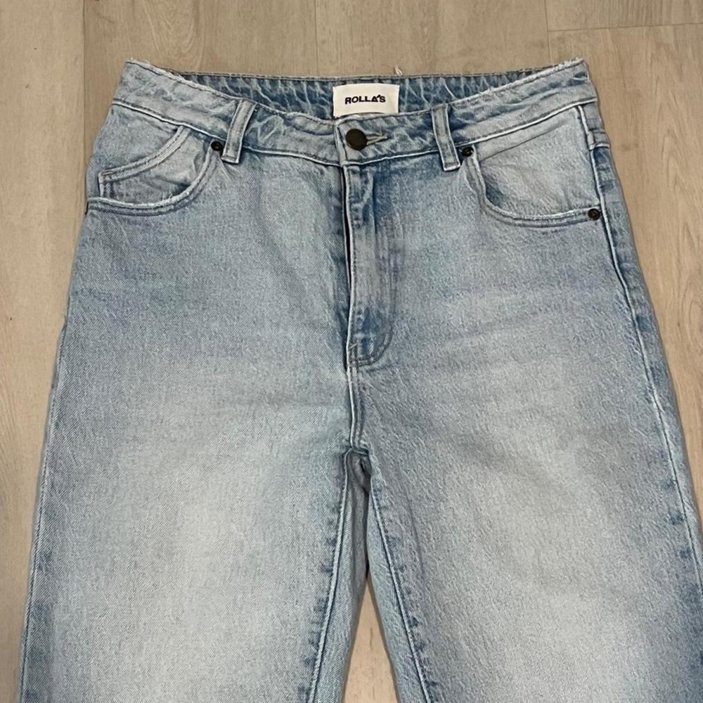 Rollas light wash high rise original straight jean size 27 - Picture 3 of 8